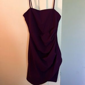 dark plum purple body con dress